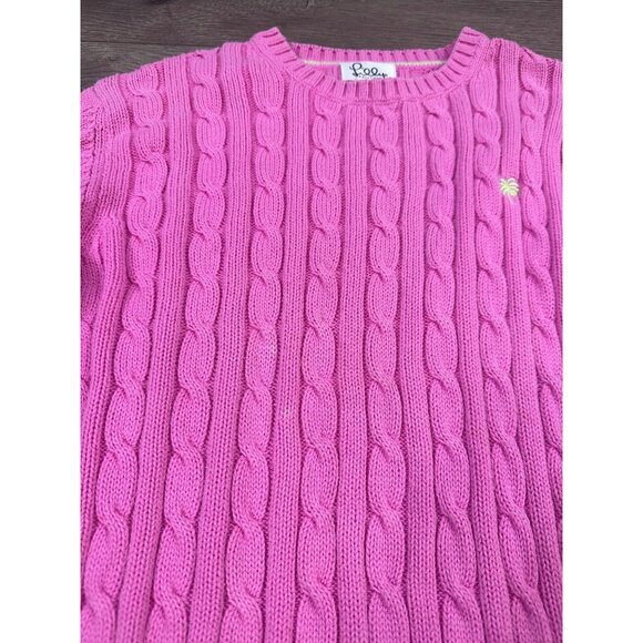 Lilly Pulitzer Gloria Light Crew Neck Cable Knit Sweater Pink Small - Picture 2 of 8